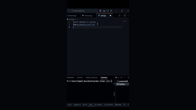 How to use sort method in python #chatgpt #artificialintelligence #python смотреть онлайн