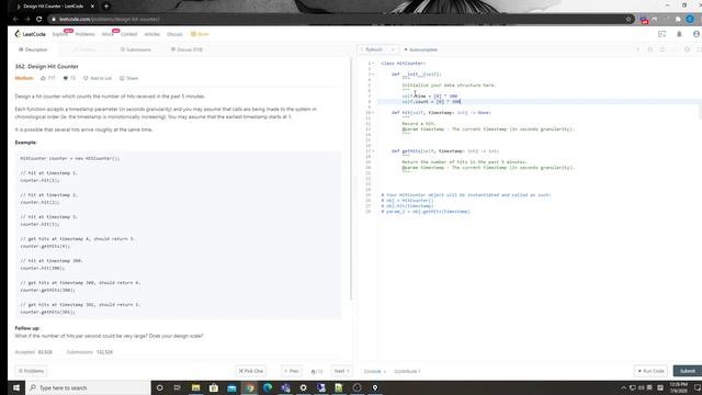 LeetCode 362. Design Hit Counter смотреть онлайн