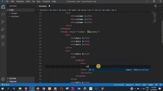 HTML Tutorial in Hindi [Part 20] - HTML Nested Table | How to create a table inside a table in HTML смотреть онлайн