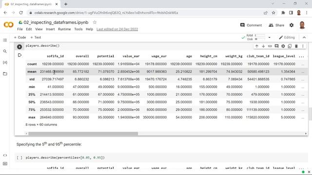 Inspecting Dataframes - Introduction to Football Analytics with Python смотреть онлайн
