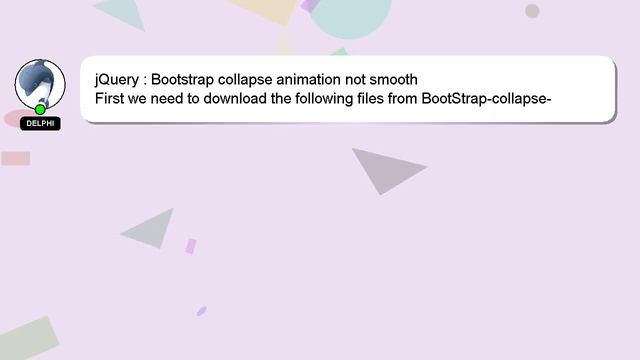 jQuery : Bootstrap collapse animation not smooth смотреть онлайн