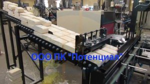 Упаковка топливных брикетов в термоусадочную пленку - Упаковочная машина МТУ Вектор 600