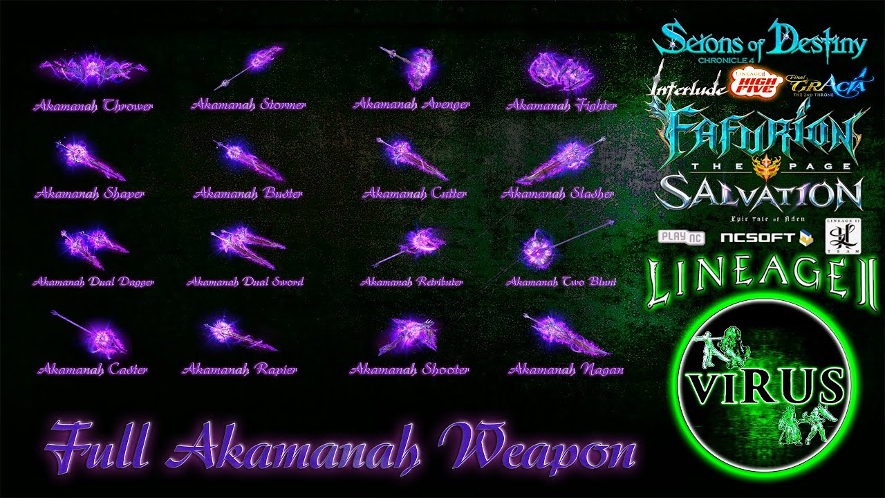 Full Set of Akamanah Weapons. LINEAGE II - FAFURION. Any Chronicles ◄√i®uS► смотреть онлайн