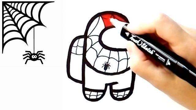 Как нарисовать Амонг АС в образе Человека-Паука -Спайдермена смотреть онлайн