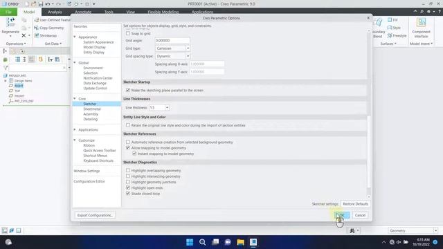 Creo Parametric 9.0 Tutorial EP.3 - How to Setting Auto Sketch view orientation смотреть онлайн