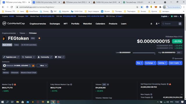FEG TOKEN или SHIBA INU ? Что купить ? Обзор, сравнение и прогноз к концу 2021 . смотреть онлайн