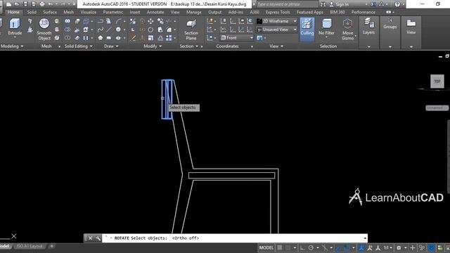 AutoCAD Tutorial - Modeling Chair Furniture смотреть онлайн