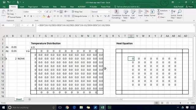Solving the two dimensional heat conduction equation with Microsoft Excel Solver смотреть онлайн