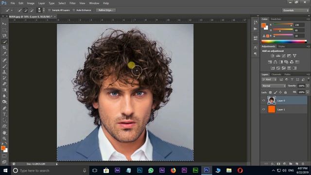 CUT OUT HAIR FROM BG | PHOTOSHOP TUTORIAL IN ENGLISH смотреть онлайн
