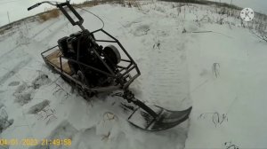 Самодельный мотоснегокат. СнегоКОТ. Обзор снегоката.