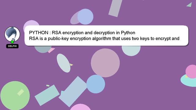 PYTHON : RSA encryption and decryption in Python смотреть онлайн