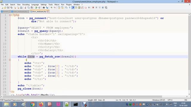 PHP with PostgreSQL Database connection смотреть онлайн