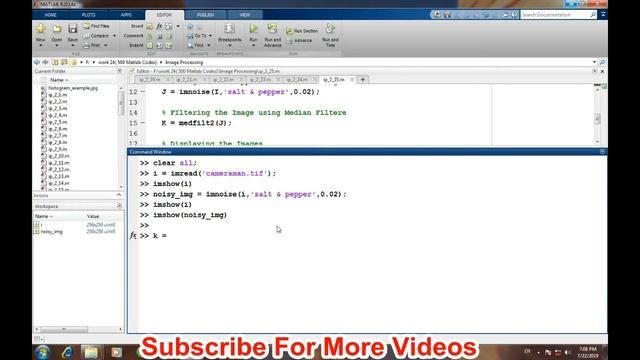 how to remove salt n pepper noise in Matlab?? смотреть онлайн