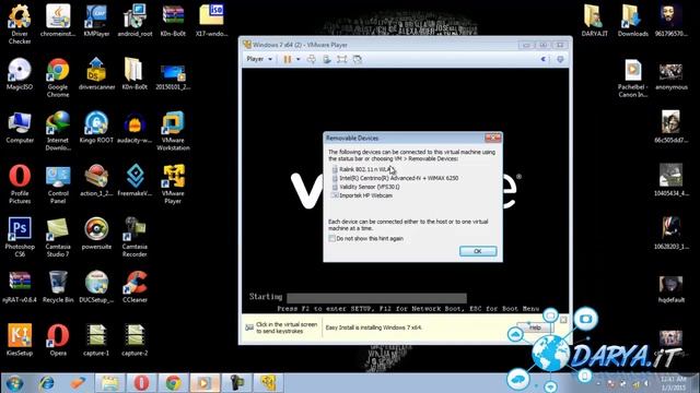 Install Windows 7 virtually Using VMWare Player смотреть онлайн