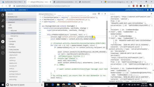 how to send proactive welcome message in Microsoft bot v4 SDK смотреть онлайн