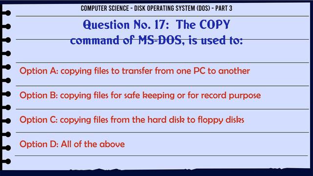 MCQ Questions Disk Operating System (DOS) - Part 3 with Answers смотреть онлайн