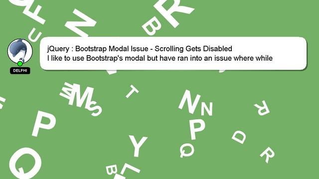 jQuery : Bootstrap Modal Issue - Scrolling Gets Disabled смотреть онлайн