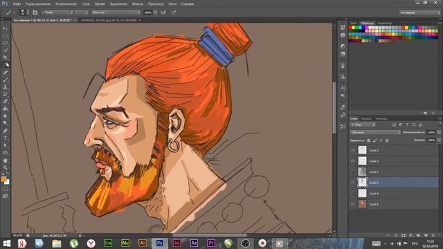 [Самурай] Как рисовать Самурая. Обучение иллюстрации в Photoshop смотреть онлайн