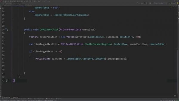 How to make your text clickable ? Unity TextMeshPro and the link tag
