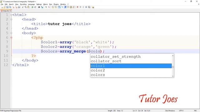 Merge Function In PHP Tamil смотреть онлайн