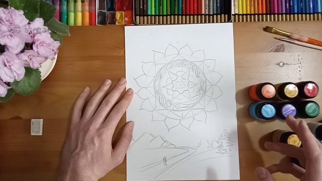 Мандала рисование - Мастер класс для начинающих Часть 2 смотреть онлайн