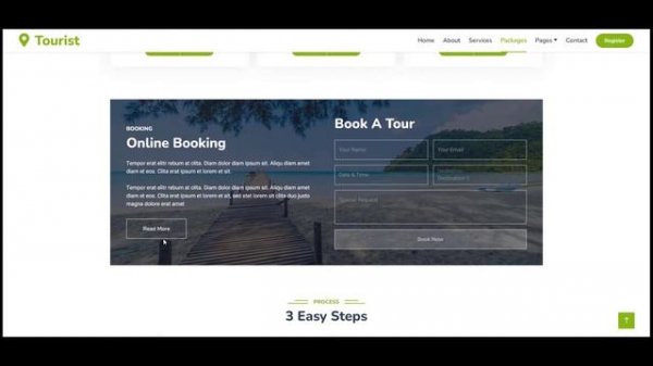 *Complete Responsive Tourist - Travel Website Template Design - Free Website Code