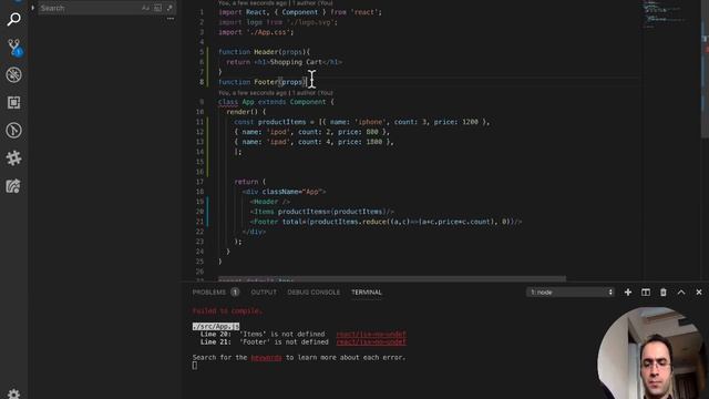 React Tutorial Simple Shopping Cart (List and Keys) смотреть онлайн