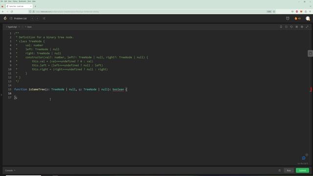Same Tree - Blind 75 Problem 26 - Typescript смотреть онлайн