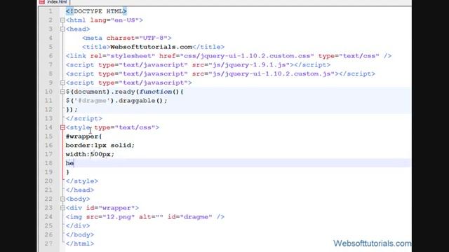 jquery tutorials for beginners - 56 - jquery-ui draggable смотреть онлайн