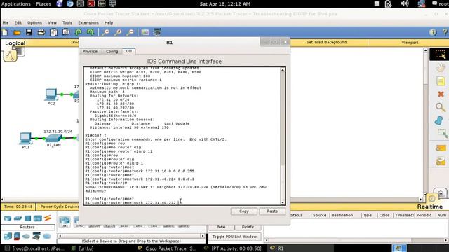 8.2.3.5 Packet Tracer - Troubleshooting EIGRP for IPv4 смотреть онлайн