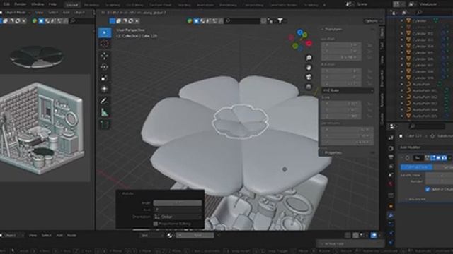 Isometric Bathroom made in Blender - 3D modeling timelapse смотреть онлайн