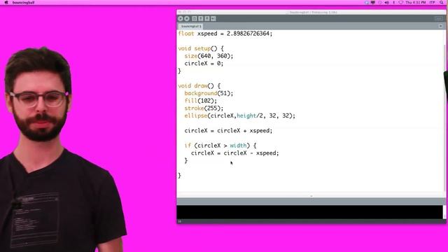 5.5: The Bouncing Ball - Processing Tutorial смотреть онлайн