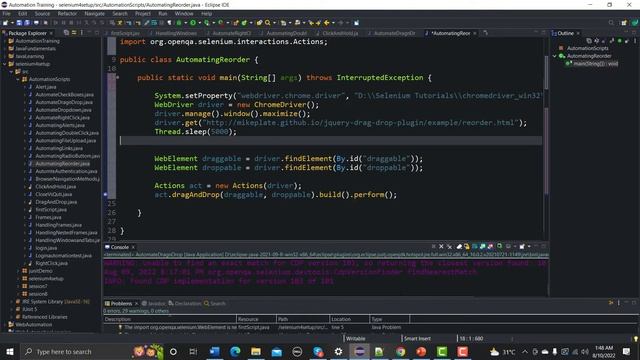 Selenium WebDriver with Java Tutorial 25 | Reorder List | Drag And Drop | Actions Class смотреть онлайн