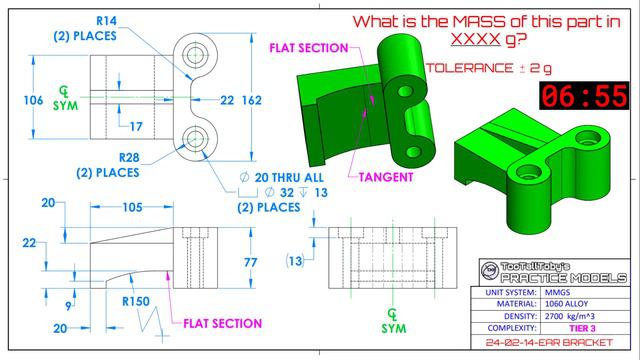2D Drawing to 3D CAD - PRACTICE MODEL- Onshape, SolidWorks, Alibre, Fusion360 - EAR BRACKET смотреть онлайн