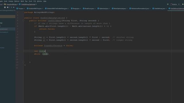 Java Technical Interview - One Edit Away Optimized смотреть онлайн