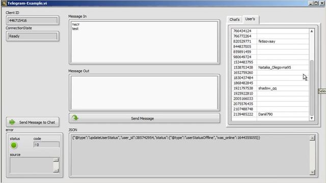 LabVIEW Telegram Client смотреть онлайн