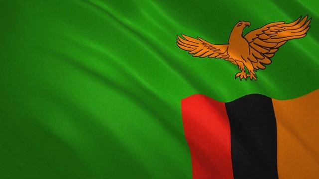 Развевающийся флаг Замбии / Waving Flag Of Zambia