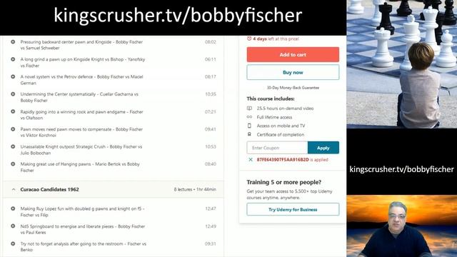 Kingscrusher Bobby Fischer Chess Course - 1956-1962 Instructive Games смотреть онлайн