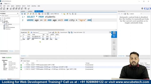 MySQL Commands: And, OR & NOT Operator | MySQL Tutorial for Beginners смотреть онлайн