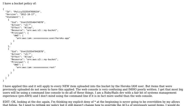 AWS S3 bucket items uploaded by JS should only be accessible from Heroku app (edited) смотреть онлайн