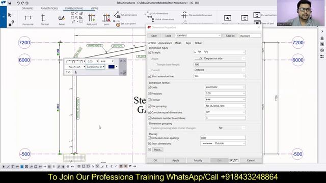 Vertical Dimensioning in GA Drawing | General Arrangement Drawing Modification in Tekla Structures смотреть онлайн