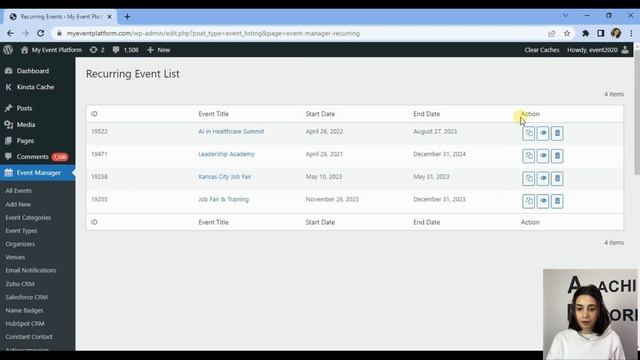 How to remove recurring events from the admin side смотреть онлайн