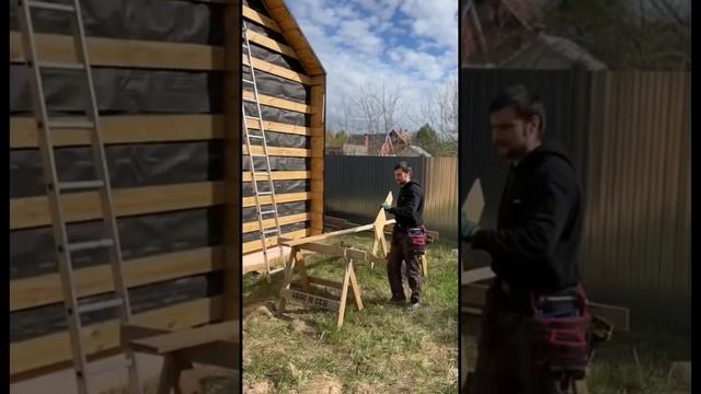 Монтируем планкен на фасад! #строительство #технониколь #diy #своимируками смотреть онлайн