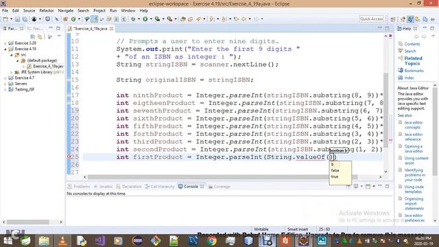 Introduction To Java Programming Exercise 4 19a смотреть онлайн