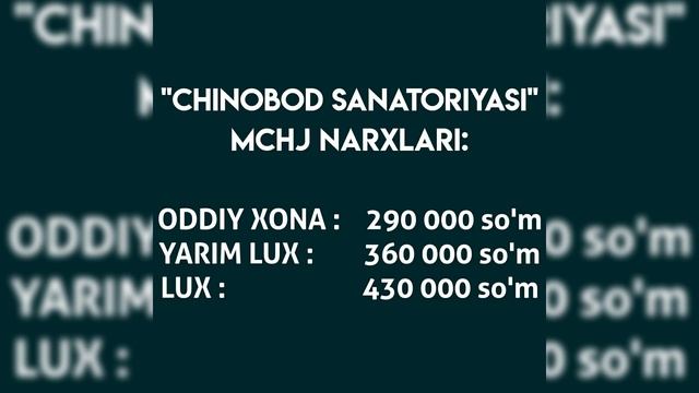 Sanatoriyalar narxi 2021 - yil ( Цены санаторий 2021 год) смотреть онлайн