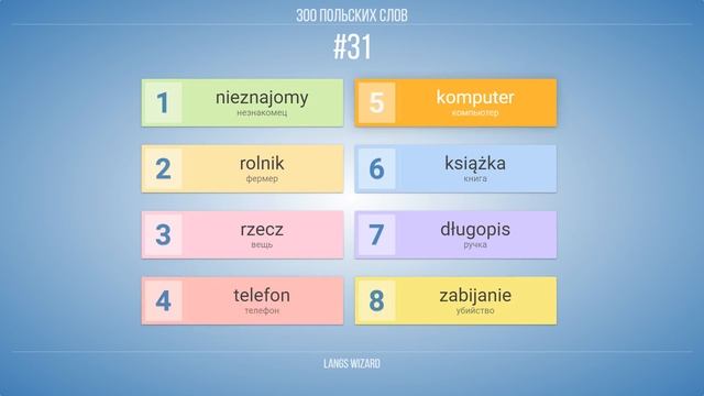 #31 | 300 польских слов. Выучим 95% польских слов. Уроки польского смотреть онлайн