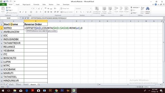 How to use offset function in Excel смотреть онлайн