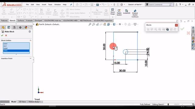 SOLIDWORKS TRAINING TUTORIAL 70(SKETCH BLOCK) смотреть онлайн