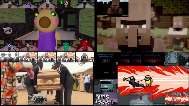 This is MINECRAFT (Sparta Remix song) meme mashup with Coffin Dance, Roblox Piggy and Among Us LOUD смотреть онлайн