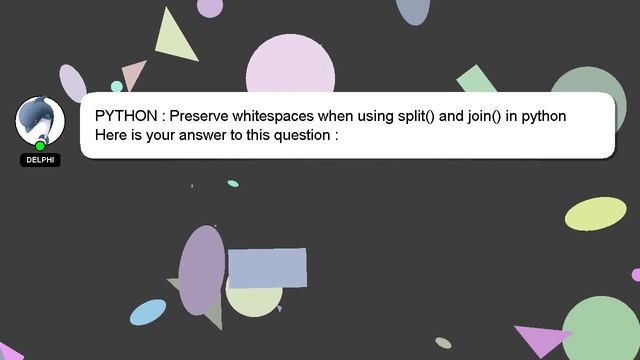 PYTHON : Preserve whitespaces when using split() and join() in python смотреть онлайн